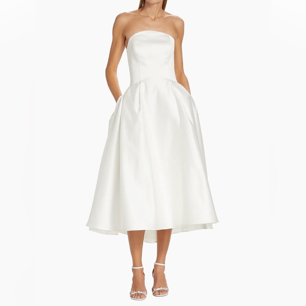 Amsale Duchess Satin Fit-&-Flare Dress NWT Size 4